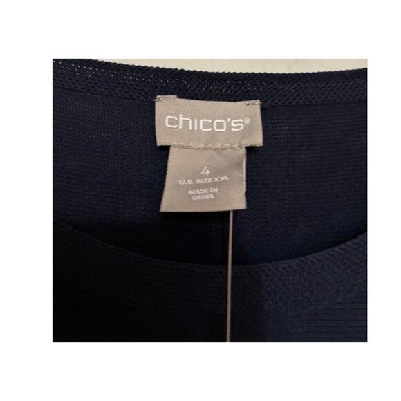 NWT Chicos Womens Size 4 XXL Pullover Sweater Dolman Sleeve Navy Blue NWT - Picture 6 of 7
